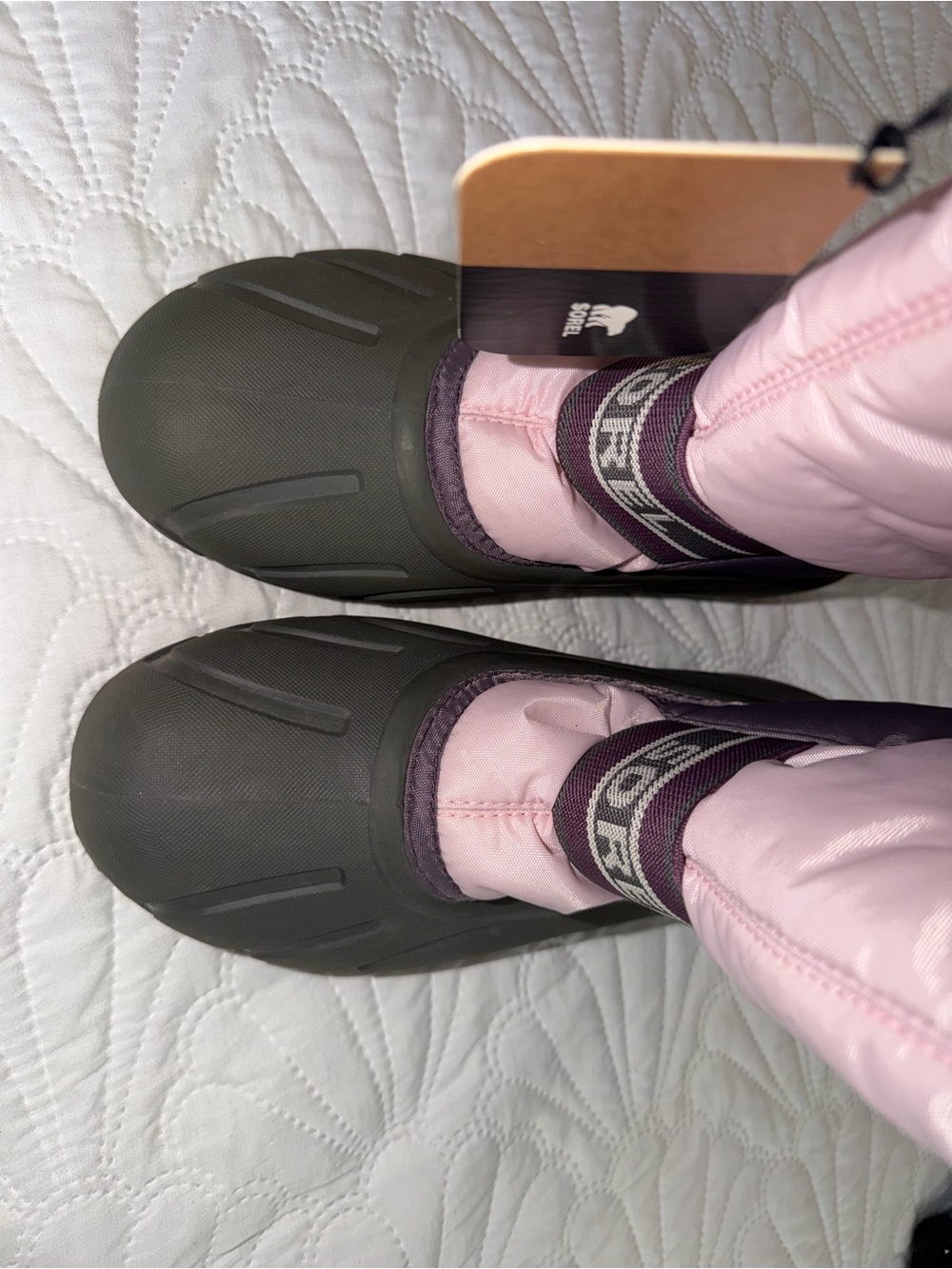 Sorel Women's Pink and Dark Gray Waterproof Winter Boots